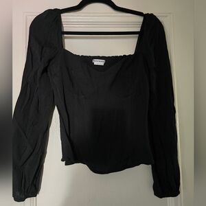 Reformation Black Long Sleeve Top
